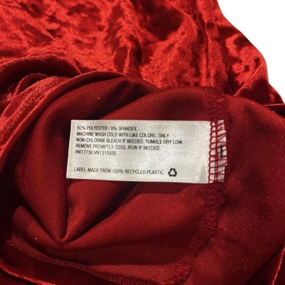 Mossimo Long Sleeve Cold Shoulder Red Velvet Blouse Women’s XS - Picture 3 of 4
